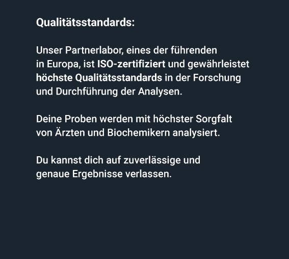 Qualitätsstandards des Partnerlabors - Mikronährstofftest