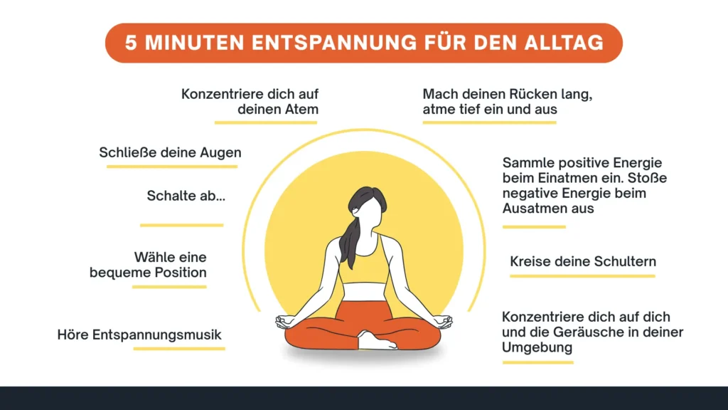 Übersicht über Entspannungsübungen, damit Stress im Alltag reduziert wird